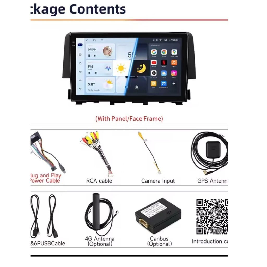 شاشة أندرويد هوندا سيفيك 2016–2020