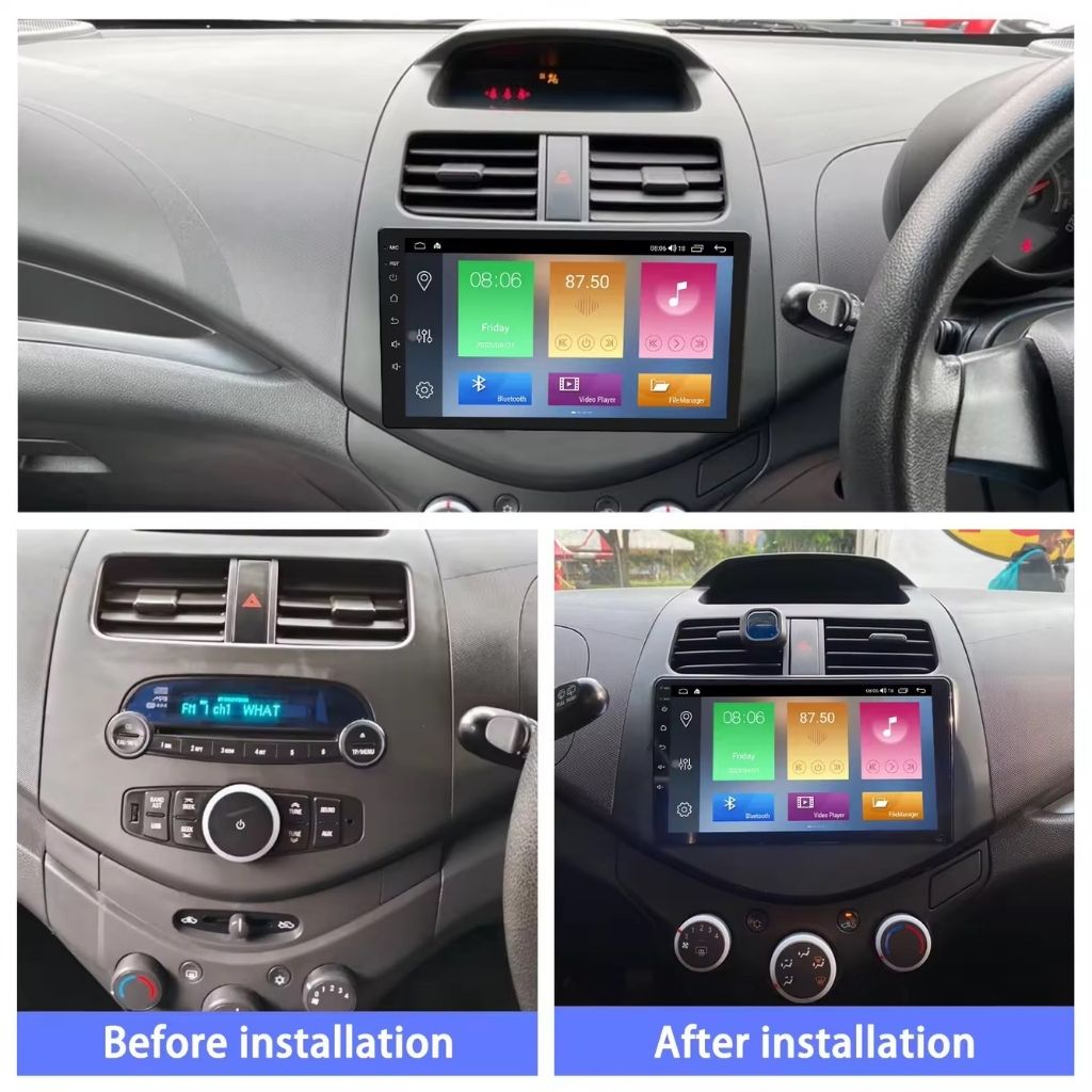 شاشة أندرويد متكاملة مع الإطار لسيارة شيفروليه سبارك (2010 – 2014)